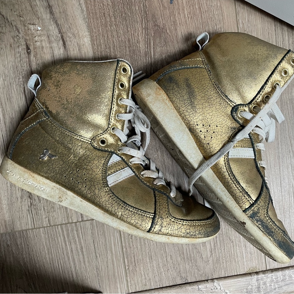 Creative Recreation High Top Gold Sneakers Size 7